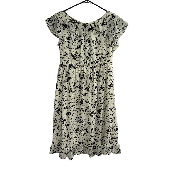 Soft Girl Floral Ruffle Dress Converse One Star Ivory Black Size S - Picture 4 of 7